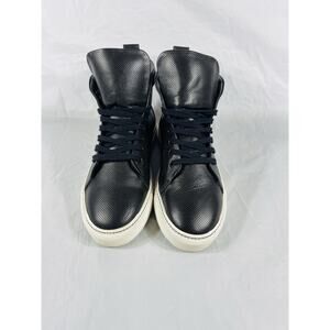 AETHER Mens Leather High Top Sneakers US 10 EU 43 Black D3O Portugal